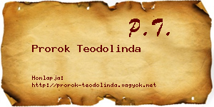 Prorok Teodolinda névjegykártya